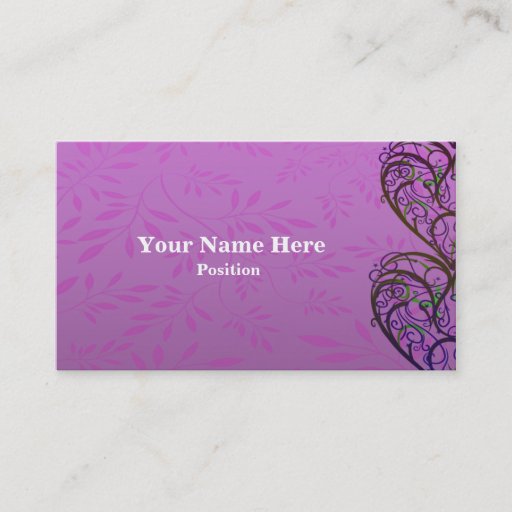 Customizable Pink White Damask Business Card