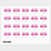 Pink, White Damask Joined Hearts Wedding Sticker (Sheet)