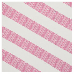 Pink White Diagonal Modern Stripes Fabric