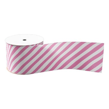 Pink & White Diagonal Stripes  Customizable Color
