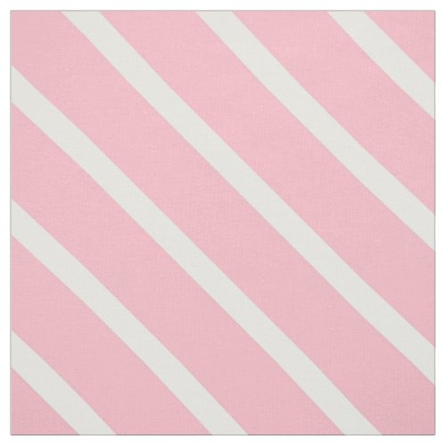 Pink  White Diagonal Stripes Fabric