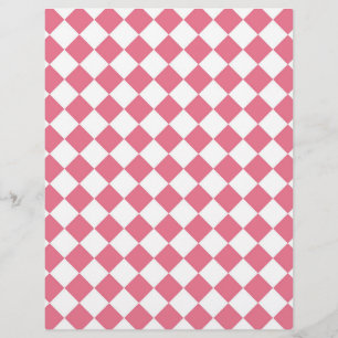 Pink White Diamond Checker Pattern Letterhead