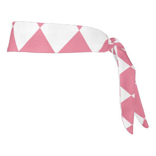 Pink White Diamond Checker Pattern Tie Headband