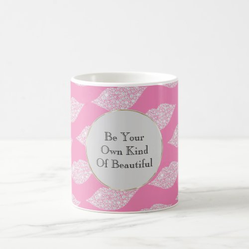 Pink White Diamond Lips Coffee Mug