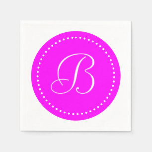 Pink/White Dot Monogram Paper Napkins