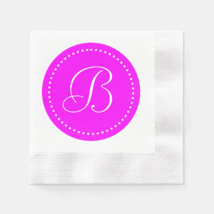 Pink/White Dot Monogram Paper Napkins
