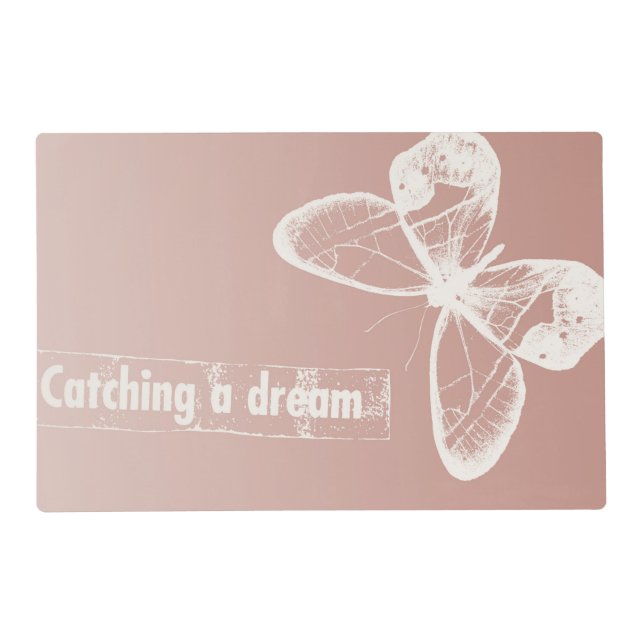 Pink White Dream Butterfly Placemat (Front)