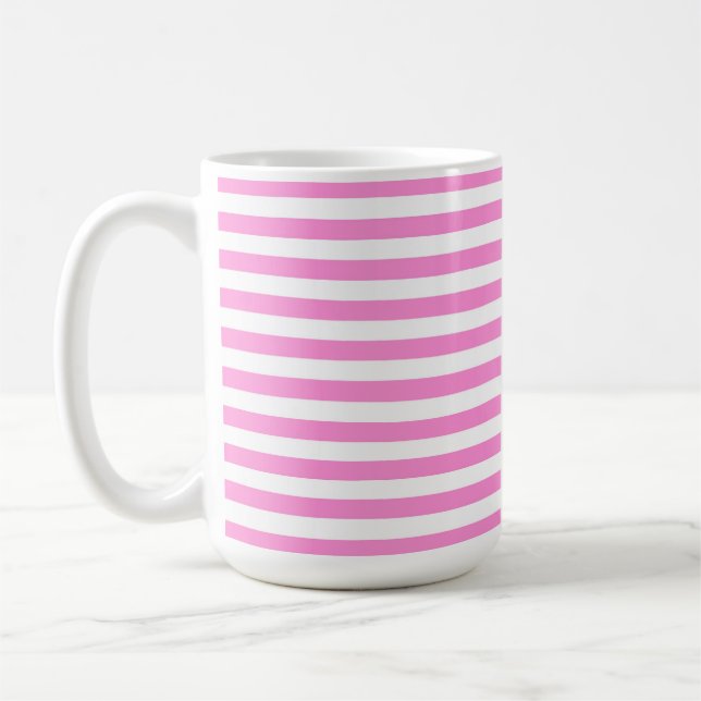 PINK & WHITE EASTER STRIPES COFFEE MUG (Left)