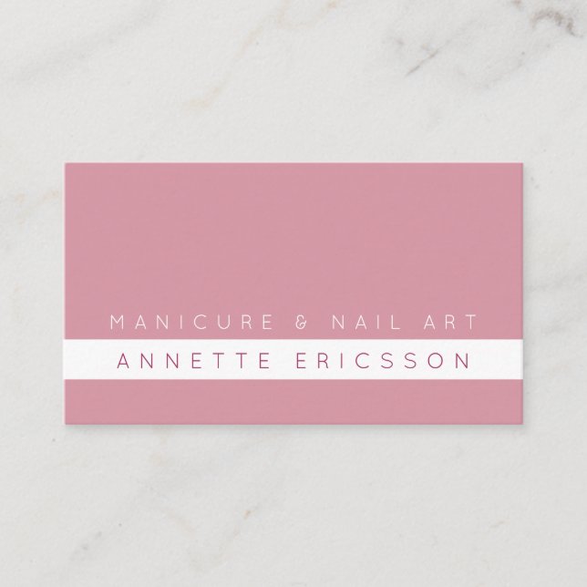 Pink white elegance business card (Front)