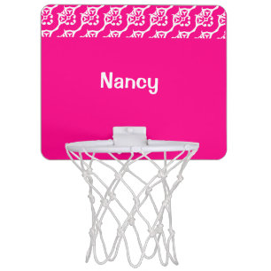 Pink White Elegant Design (your text here) 4Nancy Mini Basketball Hoop
