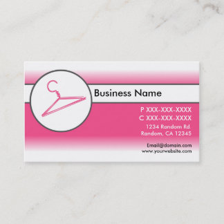 Pink white fade clothes hanger business cards