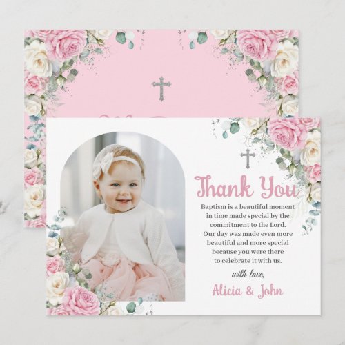 Pink White Floral Baptism Christening Arch Photo