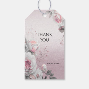 Pink White Floral Gift Tag