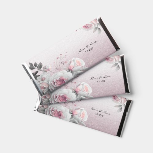 Pink White Floral Hershey Bar Favors