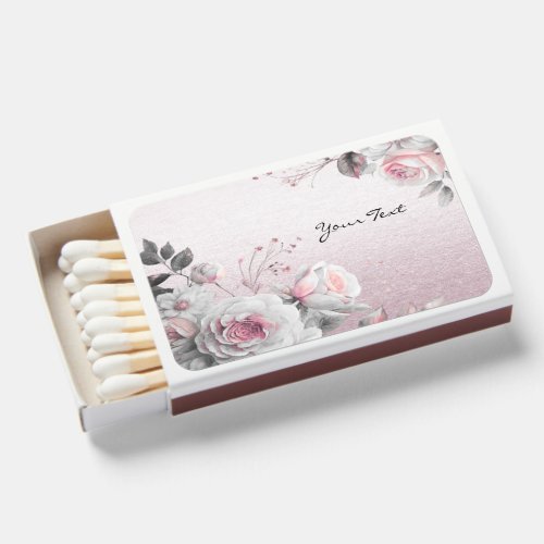 Pink White Floral Matchboxes