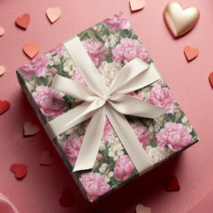 Pink & White Floral Pattern Easter Wrapping Paper