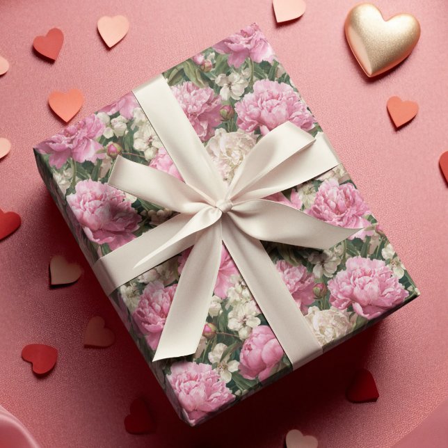 Pink & White Floral Pattern Easter Wrapping Paper (Creator Uploaded)