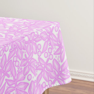 Pink white floral pattern, retro, pink, white, pin tablecloth