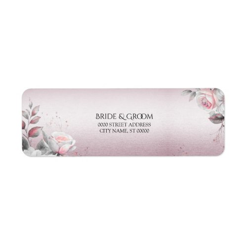 Pink White Floral Return Address Label