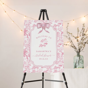 Pink White Floral Roses Chinoiserie Bridal Shower Foam Board