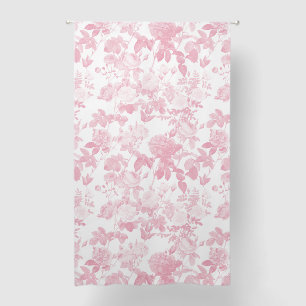 Pink White Floral Roses Chinoiserie Girl Nursery Blackout Curtains