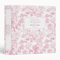 Pink White Floral Roses Chinoiserie Pattern