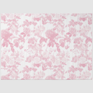 Pink White Floral Roses Chinoiserie Pattern Tissue Paper