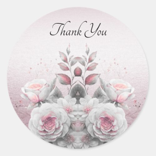 Pink White Floral Sticker