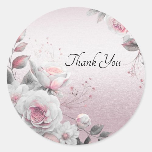 Pink White Floral Sticker