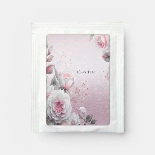 Pink White Floral Tea Bag Drink Mix