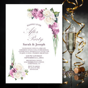 Pink White Floral Wedding After Party Invitation