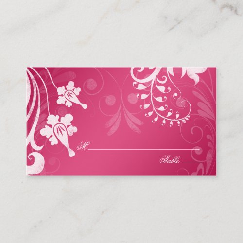 Pink White Floral Wedding Place or Escort Cards Business Cards