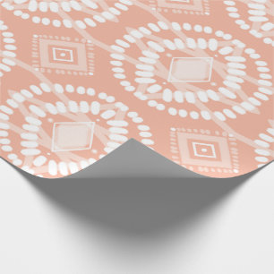 Pink & White Flow Geometric Pattern Wrapping Paper