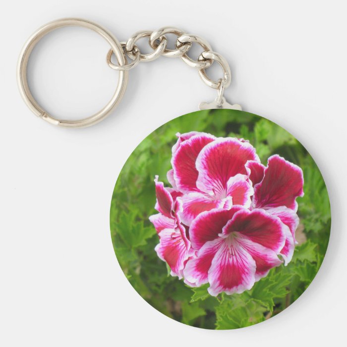 pink white flower key chains