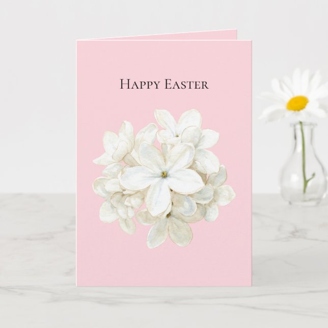Pink White Flowers Easter Card (Small Plant)