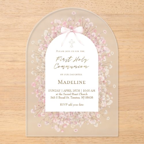 pink white flowers  First Communion