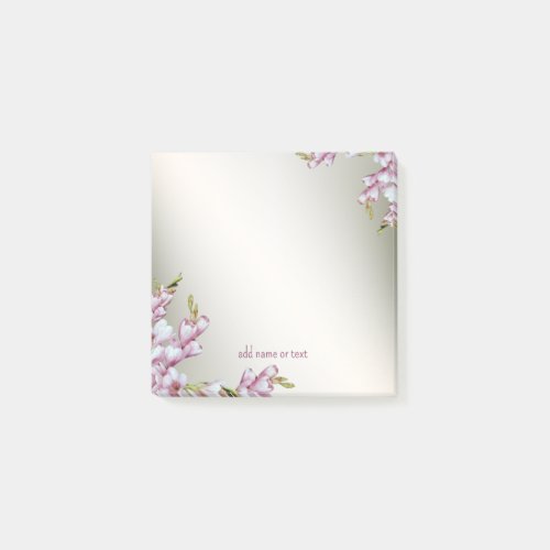 Pink White Flowers Rustic Elegant  Post_it Notes