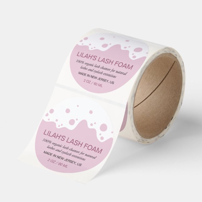 Pink White Foam Beauty Product  Classic Round Sticker (Roll)