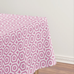 pink white geometric pattern art deco  tablecloth