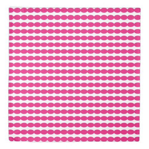 Pink White Geometric Pearl Patterns Custom Colors Duvet Cover