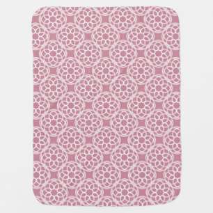 Pink White Geometric Seamless Pattern Baby Blanket