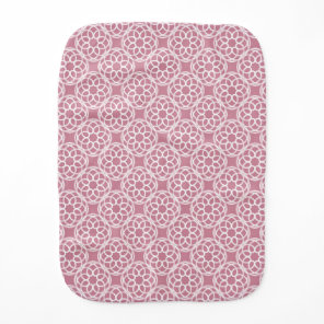 Pink White Geometric Seamless Pattern Baby Burp Cloth