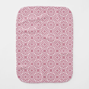 Pink White Geometric Seamless Pattern Baby Burp Cloth