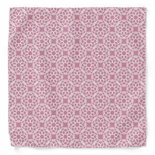 Pink White Geometric Seamless Pattern Bandana