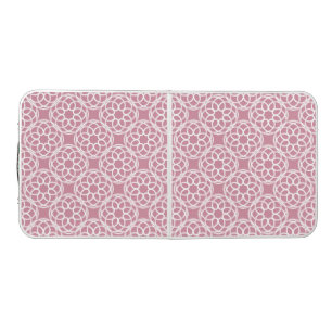 Pink White Geometric Seamless Pattern Beer Pong Table