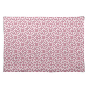 Pink White Geometric Seamless Pattern Cloth Placemat