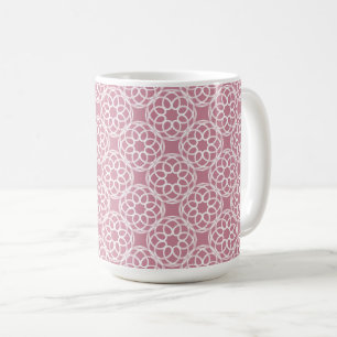 Pink White Geometric Seamless Pattern Coffee Mug