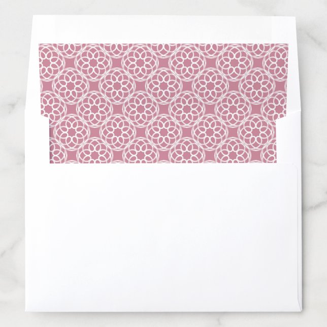 Pink White Geometric Seamless Pattern Envelope Liner (In Envelope)