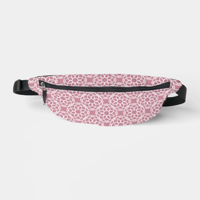 Pink White Geometric Seamless Pattern Fanny Pack (Front)