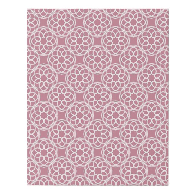 Pink White Geometric Seamless Pattern Faux Canvas Print (Front)